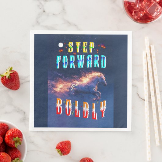 Step Forward Boldly Serviette (Beispiel)