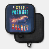 Step Forward Boldly Topflappen (Vorderseite/Rückseite)