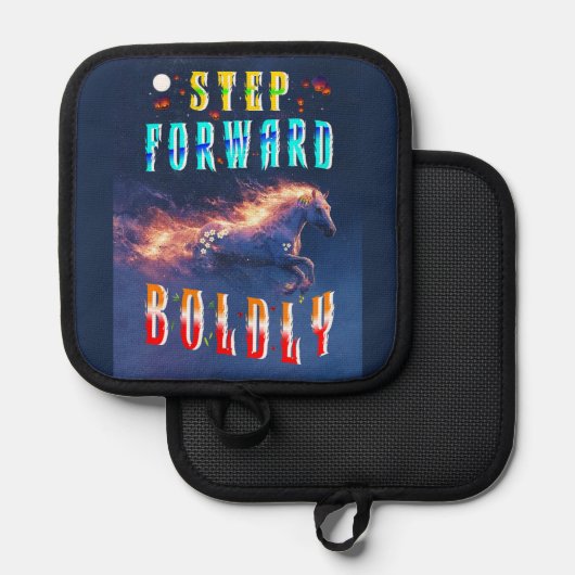 Step Forward Boldly Topflappen (Vorderseite/Rückseite)