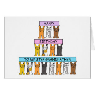 Step Großvater Happy Birthday Cartoon Cats
