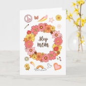 Step Mama Mother's Day Floral Peace and Liebe Karte (Gelbe Blume)
