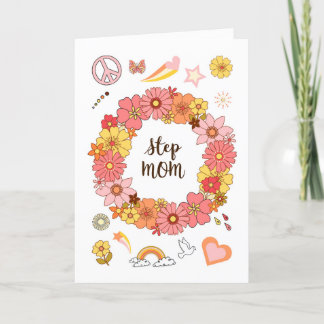 Step Mama Mother's Day Floral Peace and Liebe Karte