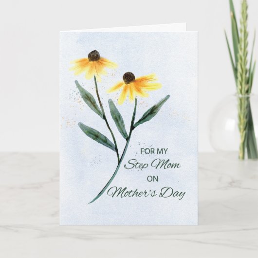 Step Mama on Mothers Day Two Cone Blume Karte (Vorderseite)