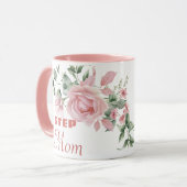 Step Mom Year Established Custom Pink Roses Tasse (Vorderseite Links)