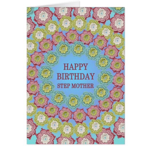 Step Mother Birthday Crochet Blume (Vorne)