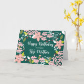 Step Mother Birthday Green Blume Karte (Gelbe Blume)