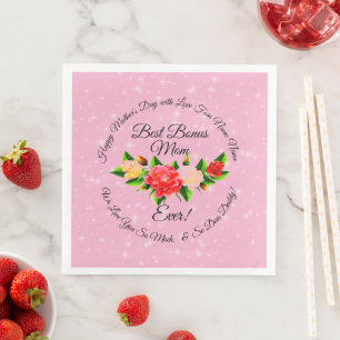 Step Mother Bonus Mama Mother Day Serviette