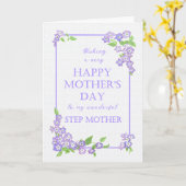Step Mother Day Mauve Phlox Blume Card Karte (Gelbe Blume)