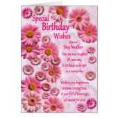 Step Mother Special Birthday wünscht Pink Daisies (Vorne)