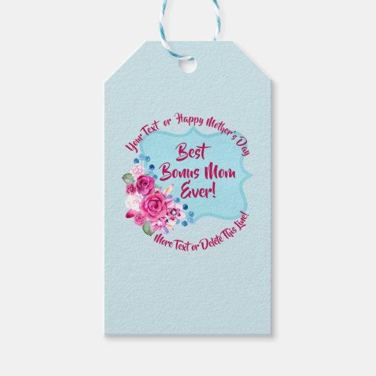 Step Mthers Day Bonus Mama Ändern Text Geschenkanhänger (Vorderseite)