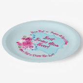 Step Mthers Day Bonus Mama ändern Text Large 9" Pappteller (Schrägansicht)