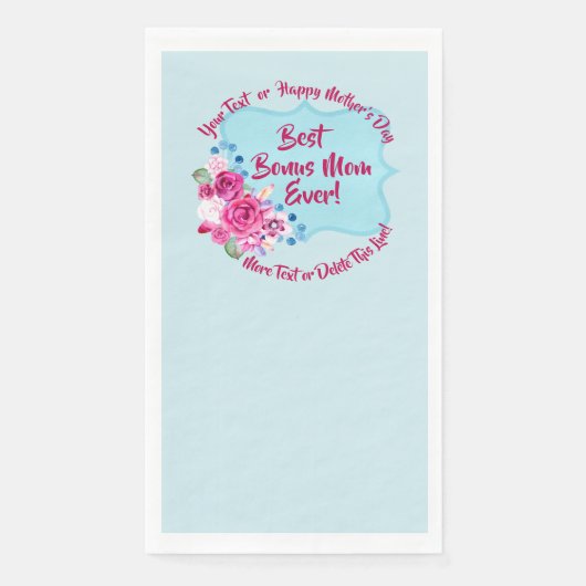 Step Mthers Day Bonus Mama Ändern Text Serviette (Vorderseite)