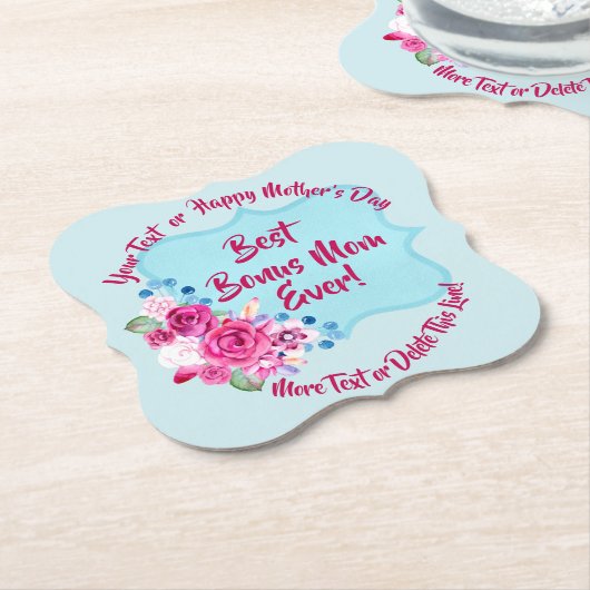 Step Mthers Day Bonus Mama Ändern Text Untersetzer (angewinkelt)