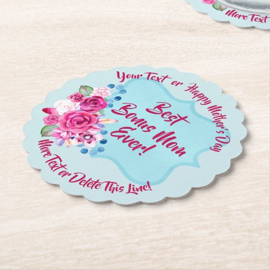 Step Mthers Day Bonus Mama Textskalierung ändern Untersetzer (angewinkelt)