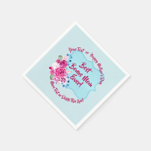 Step Mütter Day Bonus Mama ändern Text Klein Serviette (Ecke)