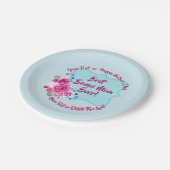 Step Mütter Day Bonus Mama Text 7" Pappteller (Schrägansicht)