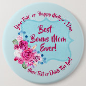 Step Mütter Day Bonus Mama Text ändern Kolossal Button (Vorderseite)