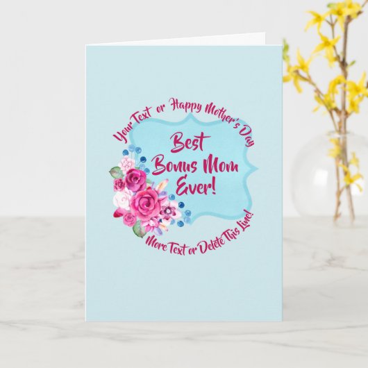 Step Mütter Day Bonus Mama Textgrellen ändern Karte (Gelbe Blume)