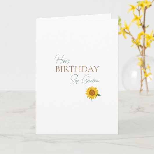 Step-Oma Sonnenblume Geburtstag Karte (Gelbe Blume)