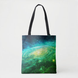 Step Out in Style With A Green Galaxy on Your Tasche