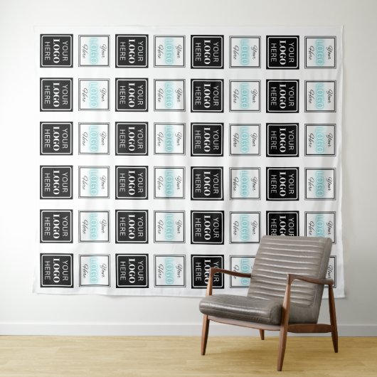 Step & Repeat Business Backdrop Two Logo Banner Wandteppich (Beispiel (Horizontal))