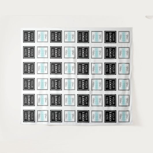 Step & Repeat Business Backdrop Two Logo Banner Wandteppich (Vorderseite (Horizontal))