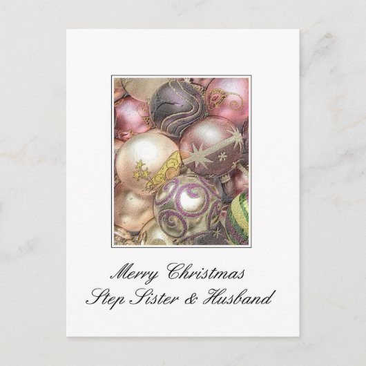 Step Schwester & Husband Frohe Weihnachtskarte Feiertagspostkarte (Vorderseite)