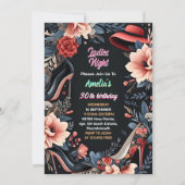 Step Shoe Stilvolle Adult Ladys Night 30. Geburtst Einladung (Vorderseite)