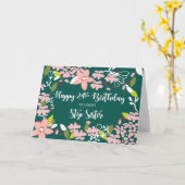 Step Sister 24. Geburtstag Grüne Blume Karte (Gelbe Blume)