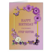 Step Sister Birthday Blume und Schmetterlinge (Vorne)