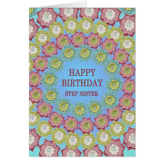 Step Sister Birthday Crochet Blume (Vorne)