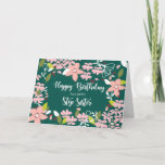 Step Sister Birthday Green Blume Karte<br><div class="desc">Teilen Sie gute Wünsche eines wunderbaren Jahres und grüßen Sie Ihre Liebesschwester einen sehr glücklichen Geburtstag. Diese elegante,  illustrierte Blume,  die eine Karte aussieht,  ist die perfekte Karte,  um sie zu schicken.</div>