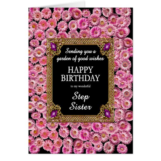 Step Sister Birthday Pink Daisies (Vorne)