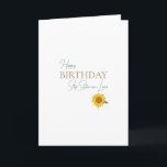 Step Sister-in-Law Birthday Sonnenblume Karte<br><div class="desc">Herzlichen Glückwunsch Geburtstagskarte mit Foto einer Sonnenblume und modernen,  sauberen Script-Schriftart. Notiert auch familiäre Beziehungen,  die normalerweise nicht auf Karten zu finden sind: Step Sister-in-Law.</div>