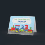 Step Son 3. Geburtstag farbiger Zug auf Track Karte<br><div class="desc">Du siehst,  wie dein lieber Stufensohn immer mit seinem Spielzeugzug spielt,  das heißt nur,  dass er Lieben trainiert. Wenn er seinen 3. Geburtstag feiert,  kann man ihn mit dieser Karte überraschen,  die einen farbenfrohen Zug auf dem Cover hat. Außerdem können Sie dies mit seinem Namen auf dem Cover personalisieren.</div>