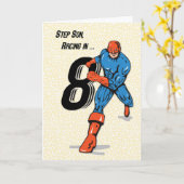 Step Son 8. Geburtstag Superhero Karte (Gelbe Blume)