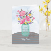 Step Son Anniversary Jar Vase mit Blume Karte (Gelbe Blume)