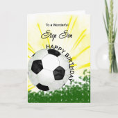 Step Son Birthday Soccer Card Karte (Vorderseite)