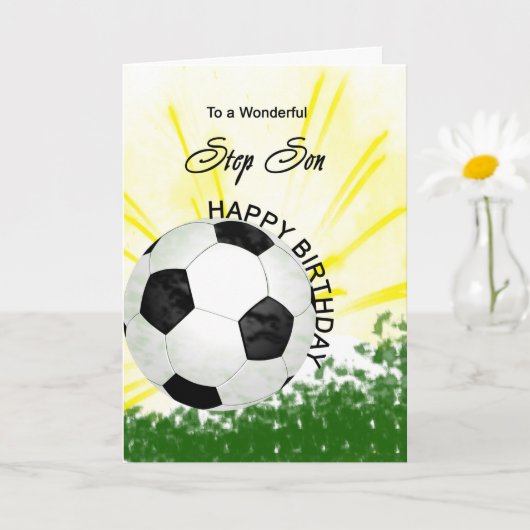 Step Son Birthday Soccer Card Karte (Kleine Pflanze)