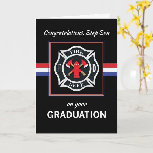 Step Son Fire Department Academy Abschluss Karte (Gelbe Blume)