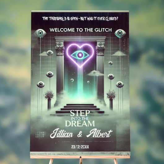 ✨ "Step Through the Glitch" Herzlich willkommen Acrylschild (Neutral)