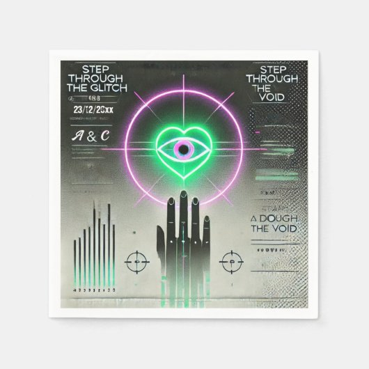 🖤 "Step Through the Glitch" Weirdcore Napkin 🖤 Serviette (Vorderseite)