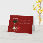 Step-Tochter Happy Mother's Day Wine Spaß Karte (Gelbe Blume)