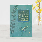 Step-Tochter Religious 14. GeburtstagHand Drawn Karte (Gelbe Blume)