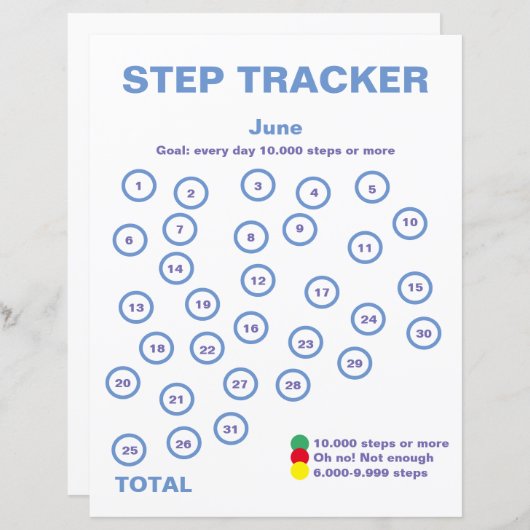 Step Tracker. (Vorne/Hinten)