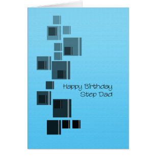 Step Vater Abstract Design Blue Birthday Card