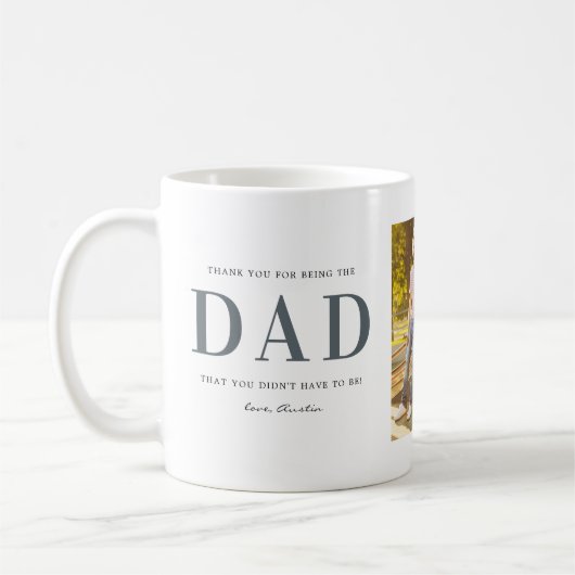 Step Vater | Drei Foto Collage Tasse (Links)