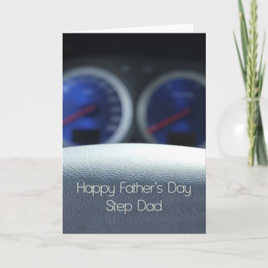 Step Vater Happy Vatertag Karte (Vorderseite)