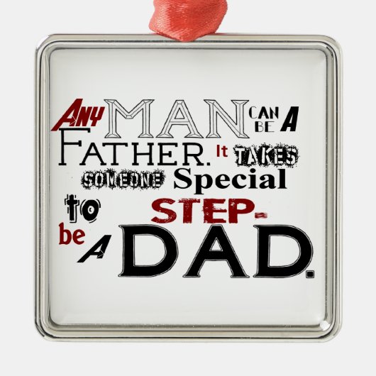 Step Vater Quote Vathage Day Ornament Aus Metall (Vorne)