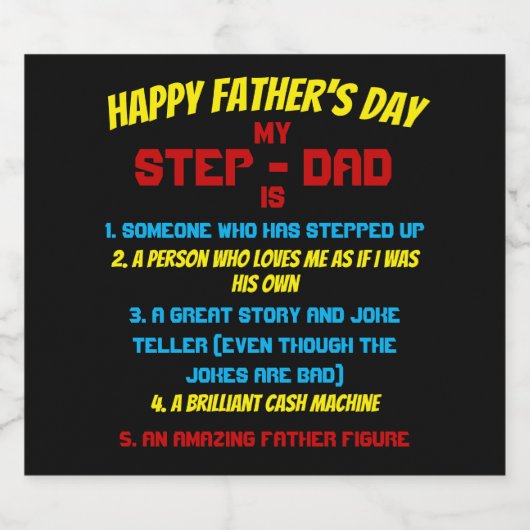 Step Vater Zitat Black Vater's Day Bierflaschenetikett (Einzelnes Label)